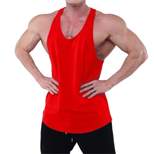 Camiseta sin mangas de algodón para hombre que evita rozaduras en entrenamiento