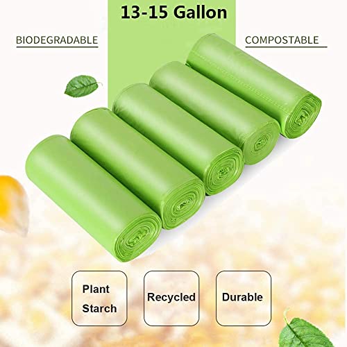 Image of Biodegradable Trash Bags -Eco Tone 19-21 inch Tall Kitchen Green Garbage Bags Medium Wastebasket Bags for Bathroom Home Bedroom Office Garbage Can (Pack of 10 Roll)
