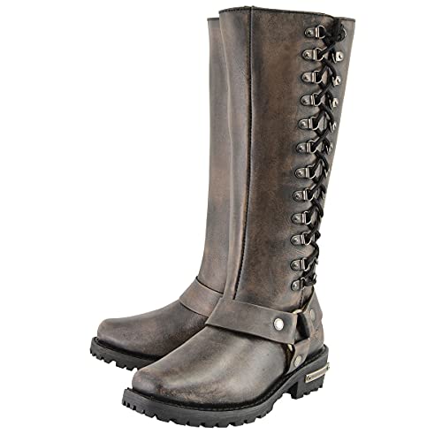 Image of Milwaukee Leather Women's Premium Leather Motorcycle Harness Boots Collection MBL - 8.5