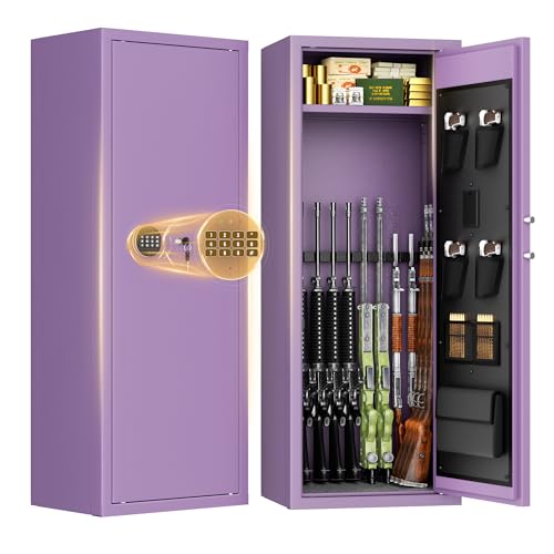 Image of Bonusall 12-15 Purple Gun Safe for Rifles,Fireproof Gun Safe for Rifles and Pistols,Rifle Safes for Home with Digital Keypad,Adjustable Shelves & Handgun Pockets
