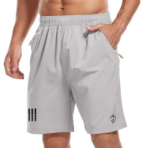 Image of Men's Workout Shorts with Zipper Pockets for Running, Gym, Hiking, Yoga