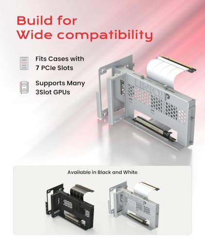 Image of LINKUP 3-Way Vertical GPU Mount V2 with AVA5 PCIe 5.0 Riser Cable | Black