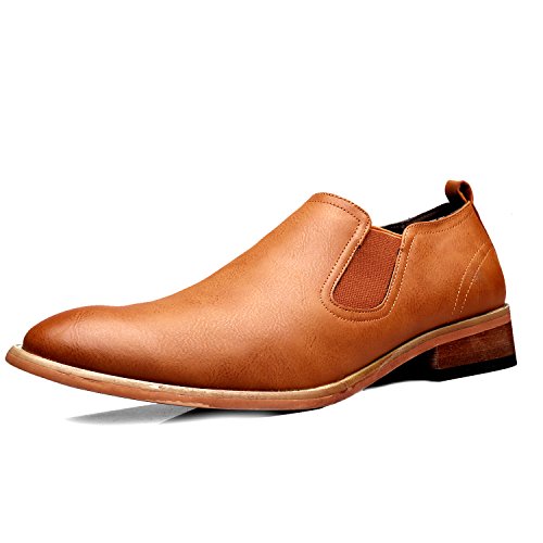 [NIUBAN] スリッポン サイドゴア メンズ ビジネスシューズ ウォーキング シューズ 革靴 