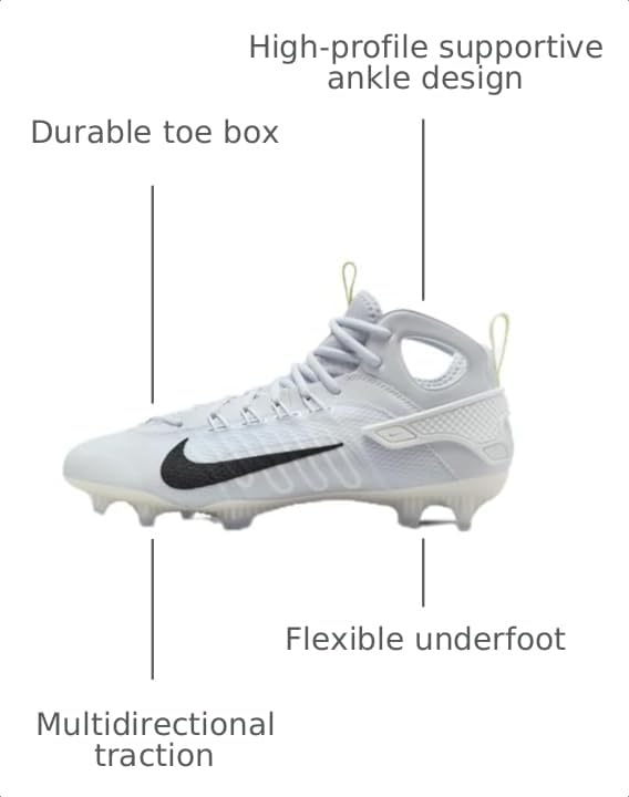 Image of Nike Huarache 9 Elite Mid Lacrosse Cleats