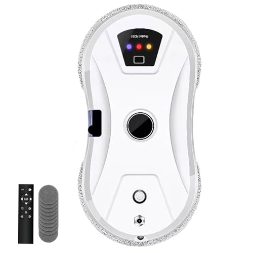 Jargrovs Robot Limpiacristales,Robot Limpia Cristales Automático con Rociador de Agua,5600Pa Potente Succión de Limpia Cristales Inteligente,Limpiacristales Eléctrico,Apto Superficies Lisas