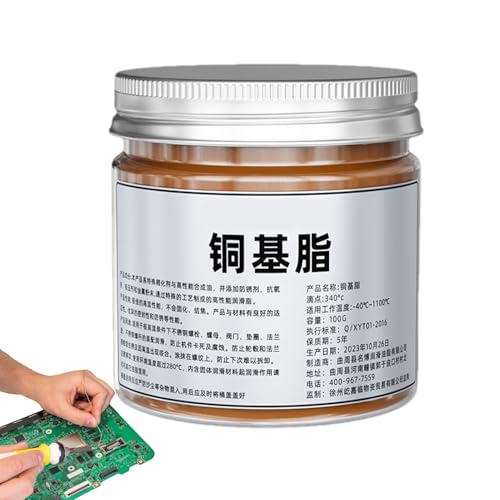 Grasa De Cobre - Cobre Anti -Seiiz | Lubricante De Antipeje De Alta Temperatura Para Ingeniería Automotriz, Industria E Mecánica | Grasa De Contacto Eléctrico Para Lubricación, Corrosión Y