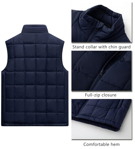 Image of Vcansion Men's Outdoor Quilted Puffer Vest Stand Collar Lightweight Down Sleeveless Jacket Padded Vest