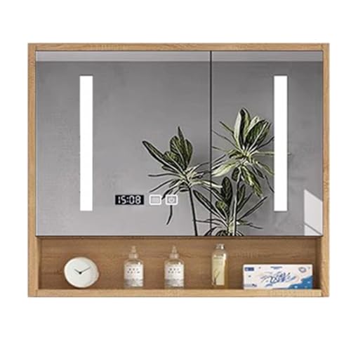 NYTFHMS Led Bathroom Mirror Cabinet - Solid Wood with Intelligent
