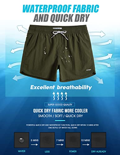 Image of maamgic Mens Swim Trunks 5 inch with Mesh Lining Quick Dry Bathing Suits for Men Swim Shorts Swimwear