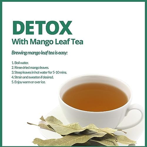 Miniatura 8 de Akshit Hojas de mango secas, 7.8 onzas, hojas de mango secas, té de hojas sueltas, sin OMG, sin cafeína, vegano. Perfecto para extracto de hojas,