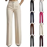 Dress Pants Women 2026 Fashion High Waist Straight Leg Office Work Slacks Business Casual Trousers with Pockets Khaki