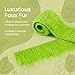 Sukh Shaggy Faux Fur Fabric - 2 x 60 inch Green Faux Fur Trim Precut Fabric Strips Soft Plush Patches for Fuzzy Craft Christmas Tree Trim Gnome Beard Cosplay Costume (1)