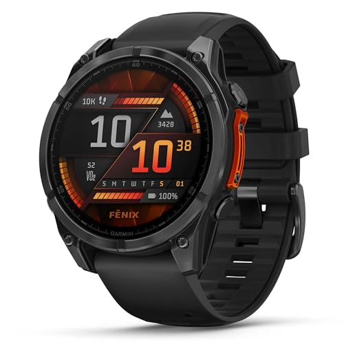 Garmin Fenix 8 AMOLED (47mm, Slate Gray/Black) Multisport GPS Smartwatch Gift Box Bundle - 1.4