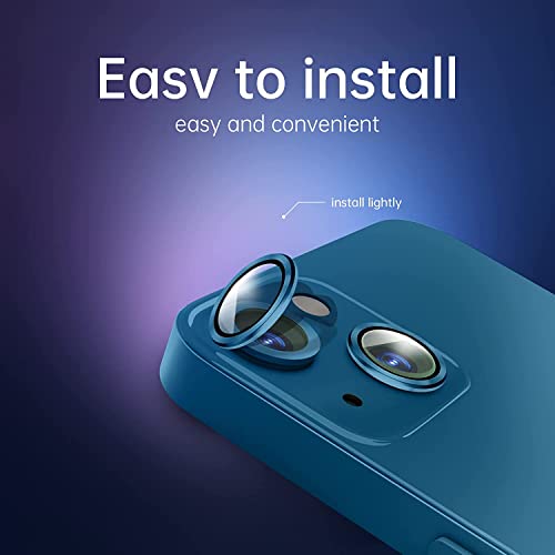 Image of CASEKOO Camera Lens Protector Compatible for iPhone 13 /13 Mini, [Anti-Scratch] Premium Tempered Glass Film Aluminum Alloy Lens Ring Cover