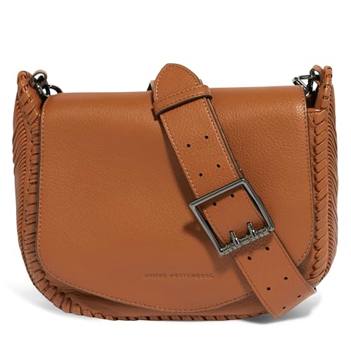 Image of Aimee Kestenberg All For Love Saddle Crossbody Bag for Women - Leather Crossbody Purse - Adjustable & Removable Strap