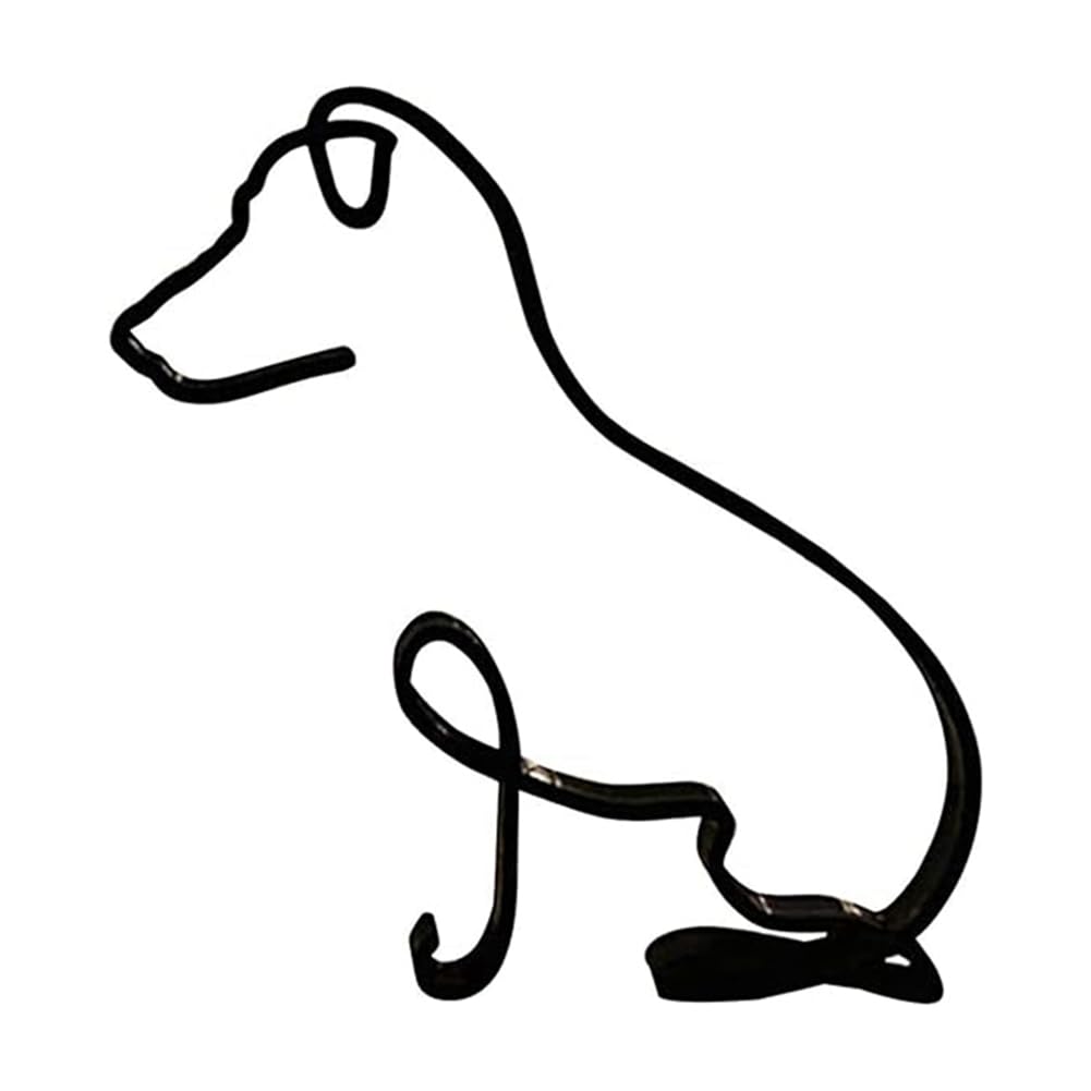 CTRLZS Dog Minimalist Art Sculpture Personalized Metal Line Crafts Dog Decorations Statue for Living Room,Home,Desk,Wall Decor