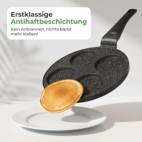 Amalindo Pancake Pfanne Induktion Ø26 cm, 4 Mulden, Aluminiumguss – Ansicht 4