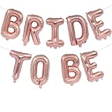 Fezava 2 Set 18Pcs Rose Gold Bride To Be Letter Balloons 16in Balloon Foil Letter Decorations Party Decor Rose Gold Letter Balloons Bride To Be Party Supplies