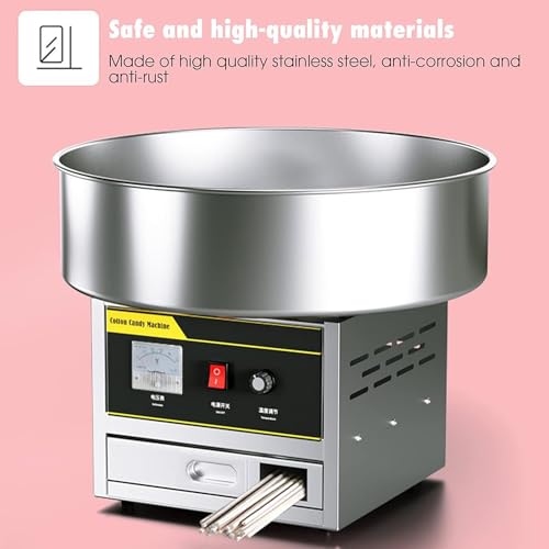 Qiang Cotton Candy Machine Kommerziell 1200W Zuckerwatte Maschine,Zuckerwattenmaschiene Mit 18-Zoll-Edelstahlschüssel und Messlöffel Für Zuhause Kindergeburtstag Party – Bild 4
