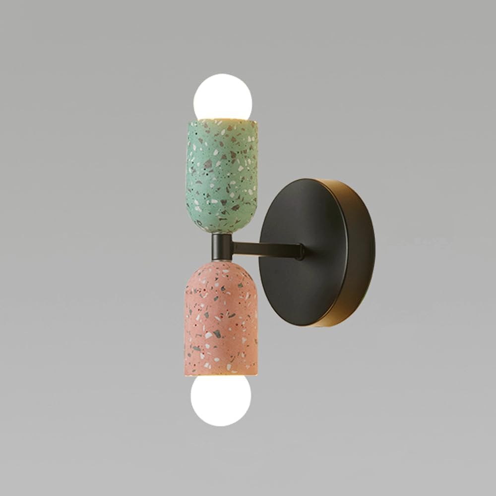 FZQSXAZU Vinta Industrial Cement Wall Sconce Modern Marble Up & Down Light Bedside Lamp for Bedroom Bathroom Living Room - Slish Home Decor