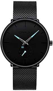 Unendlich U Herren Uhren Armbanduhr Ultra Dünne Edelstahl Mesh Armband Mode Sekundenanzeige Wasserdicht Analog Quarzuhr Milanaise-Armband