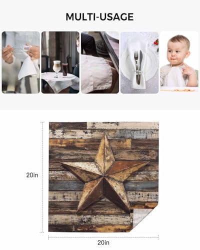 Servilletas de Tela Set de 4, Estrellas Texas miniatura 5
