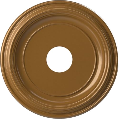 16"OD x 3 1/2"ID x 1 3/8"P Traditional Thermoformed PVC Ceiling Medallion (Fits Canopies up to 9 1/2"), Universal Aged Metallic Vintage Gold