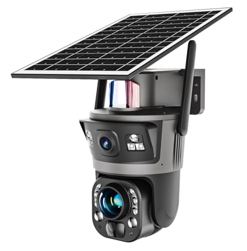 ESOE Ubox Dual-Lens 36X Optical Zoom Solar Security Camera 6MP WIFI/4G Outdoor PTZ Camera with AI Human Detection Two-Way Audio Color Night Vision Cloud & TF Card Storage (WiFi)