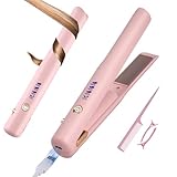 Cordless Hair Straightener Curler,Rechargeable Mini Travel Hair Straightener with 4 Temp Settings,Portable Travel Wireless Straightener & Curling,Travel Flat Iron Straighteners for All Hair Types