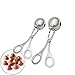 2 PCS None-Stick Meat Ballers, Stainless Steel Meat Baller Tongs, Cake Pop Meatball Maker Ice Tongs, Cookie Dough Scoop for Kitchen. (1.38