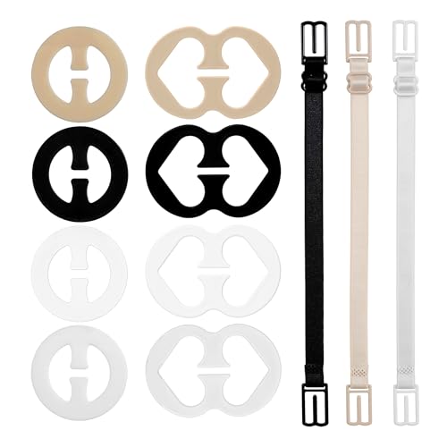 LIIAFUO 11 Pcs Bra Strap Clips,Racerback Bra Clips, Slipping Anti-Slip Buckles Conceal Tool