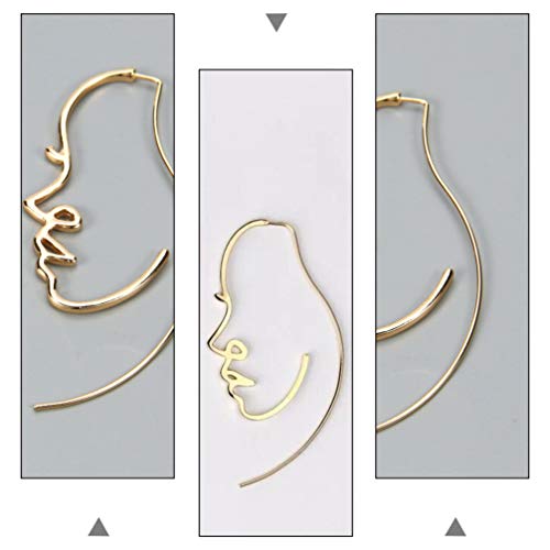 Boucles d'oreilles visage abstrait géométrique sans douleur - 4