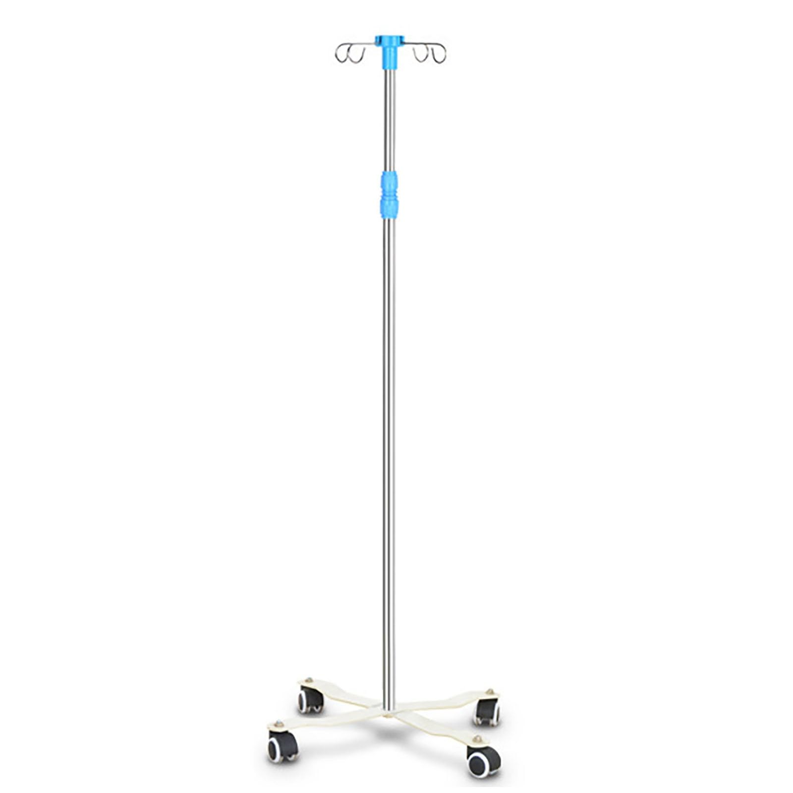 IV Pole Portable Rolling IV Poles IV Stands 4 Hook 5 Legs with Adjustable Height (Size : Cast Iron)