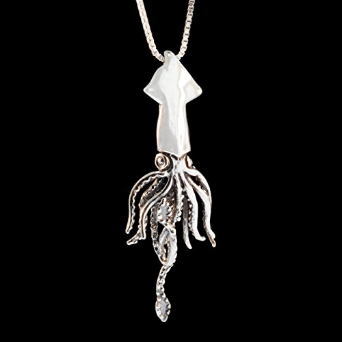 Squid Charm Necklace Squid Jewelry Pirate Jewelry Steampunk Squid Jewelry Squid Pendant Squid Necklace