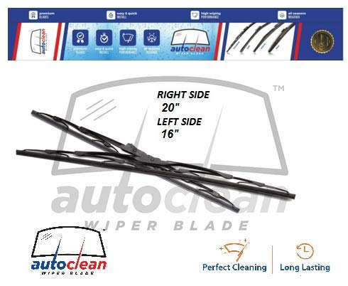 AutoClean Metal Type Wiper Blade For Wagon r,Ignis,Santro Xing (20+16)