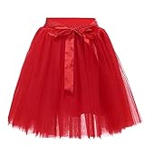  Mädchen 7 Schichten Knielang Tüllrock Tutu Tüll Kleid Rock Reifrock Abendrock