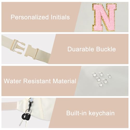 Image of Monogrammed Gifts for Women Men Fanny Pack Shoulder Bag Personalized Birthday Gift for Friends Sister,Letter N