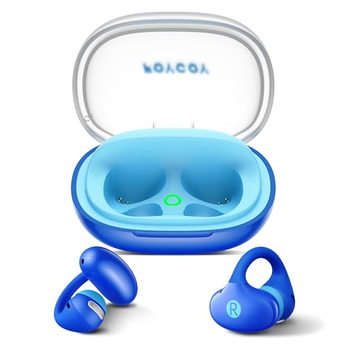 FOYCOY Kids Open Ear Earbuds - Clip-On Earbuds - 85 dB Volume Limit - Bluetooth 6.0, Built-in Mic, 40H Playtime, Silicone Pads, IPX5, Small Ears and...