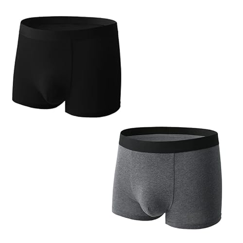 Robesbon Men's No Ride-Up Boxer Briefs Stretch Comfortable Breathable Cotton Underwear 4 Pack Large #TOP1