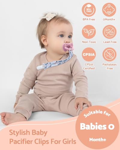 Image of ALVABABY Pacifier Clips 10 Pack Pacifier Binky Paci Holder Leashes for Teethers 10DP02A