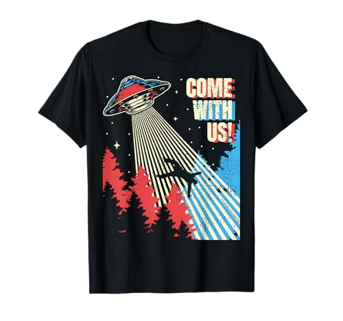 UFO Retro Style Alien Secuestro Camiseta