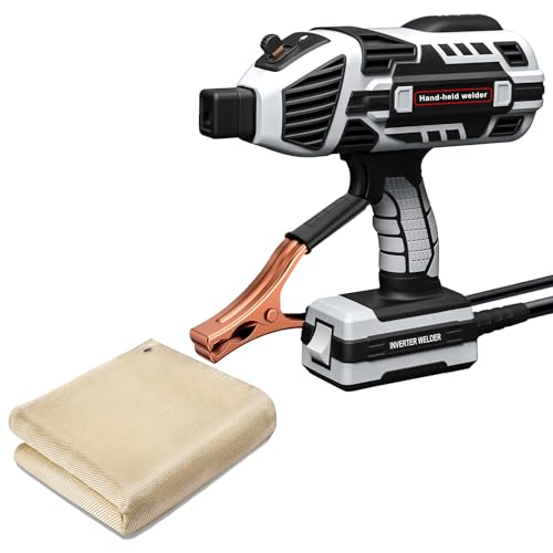 Welding Machine Handheld 110V 120A Portable ARC Welder Gun & 4 x 6ft Fiberglass Welding Blanket Fireproof