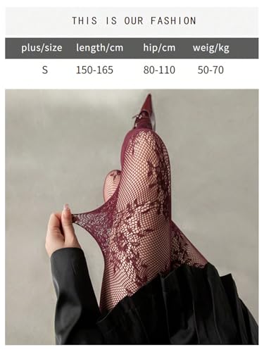 Image of SHENHE Women's Patterned Fishnet Tights High Waist Pantyhose Floral Stockings