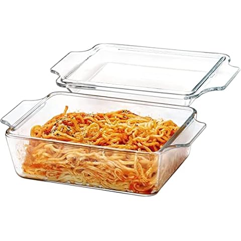 Kleine Rechteckige Auflaufformen mit Deckel, 1 L Lasagneformen für 1 Person, 17x14.5x6cm, Ofenfest, Mikrowellenfest Cover