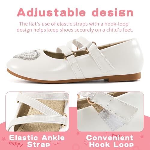 Girls Dress Shoes Flats: Little Kid Princess Flat for Birthday Wedding - Toddler Ballerina Shoe for School Walking3