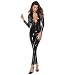 KILLM Cuero Sexy Lenceria Mujer Pantalones Cremallera Charol Apretados Cuero Siamés PU,Negro,M