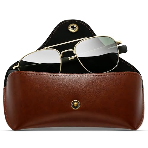 SUNGAIT Real Glass Lens Sunglasses Military Style Pilot Aviator HD Shades with Upgraded Spring Hinge Bayonet Temples2