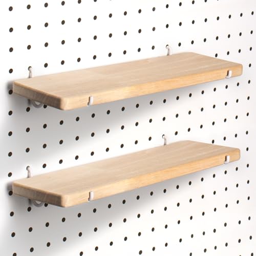 Solid Wood Pegboard Shelf (2 Pack)