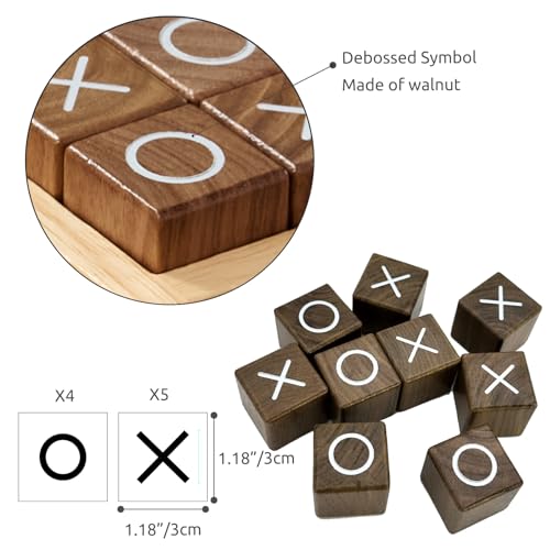Juego de Mesa Tic Tac Toe de Madera 11x11 cm miniatura 2