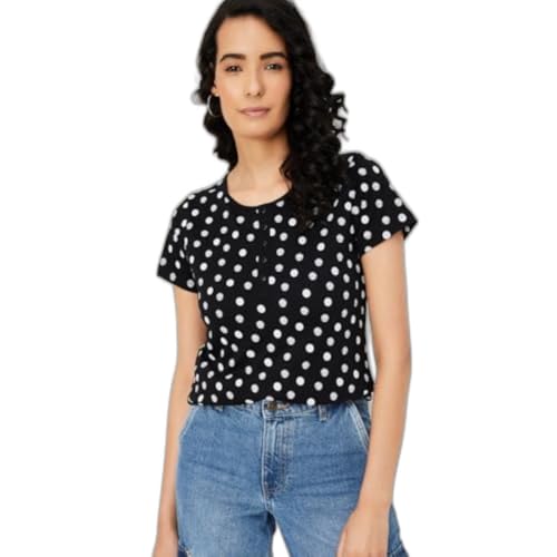 Image of Max Women Cotton Blend Solid Regular Fit T-Shirt